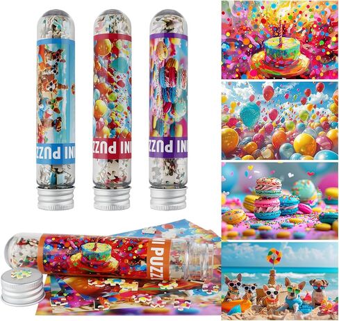 MISITU Small Jigsaw Puzzles for Adults Challenging Puzzle Small Puzzles Mini Jigsaw Puzzles 150 Pieces Micro Tiny Puzzle Art Puzzles Travel Puzzle Astronauts 6 x 4 Inches, 4 Packs in Saudi Arabia