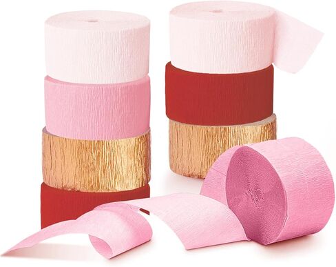 Wedding Decorations, 8 Rolls Rust Orange Brown Crepe Paper Streamers for Rustic Fall Wedding, Bridal Shower, Retro Party, Spring, Summer Decor, Birthday, 82 Ft Long in Saudi Arabia