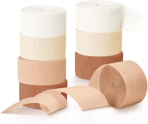 Wedding Decorations, 8 Rolls Rust Orange Brown Crepe Paper Streamers for Rustic Fall Wedding, Bridal Shower, Retro Party, Spring, Summer Decor, Birthday, 82 Ft Long in Saudi Arabia