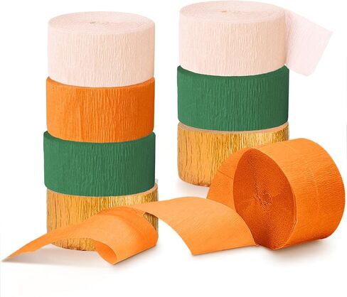 Wedding Decorations, 8 Rolls Rust Orange Brown Crepe Paper Streamers for Rustic Fall Wedding, Bridal Shower, Retro Party, Spring, Summer Decor, Birthday, 82 Ft Long in Saudi Arabia