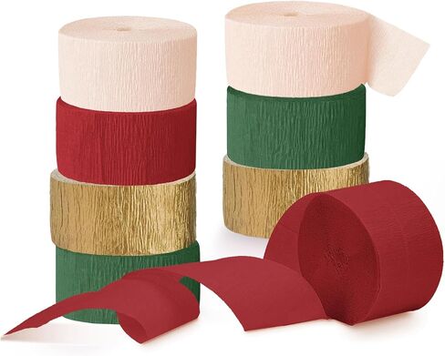 Wedding Decorations, 8 Rolls Rust Orange Brown Crepe Paper Streamers for Rustic Fall Wedding, Bridal Shower, Retro Party, Spring, Summer Decor, Birthday, 82 Ft Long in Saudi Arabia