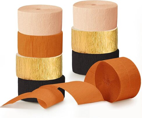 Wedding Decorations, 8 Rolls Rust Orange Brown Crepe Paper Streamers for Rustic Fall Wedding, Bridal Shower, Retro Party, Spring, Summer Decor, Birthday, 82 Ft Long in Saudi Arabia