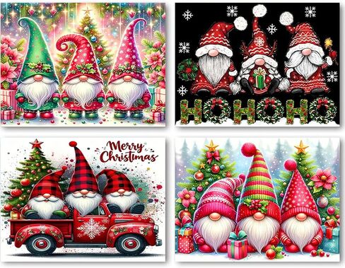 Zeelionart Christmas Diamond Art Kits للبالغين ، 5D Gnome Gnome Diy Diamond Art Painting Kits للبالغين ، الماس الدائري الكامل ، وأطقم فن الماس للديكور المنزلي 12x12inch in Saudi Arabia
