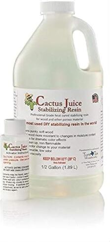 BVV Cactus Juice Stabilizing Resin for Woodworking - Cures and Hardens Soft Wood for DIY Projects, Carpentry - 2 Gallons in Kuwait