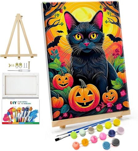 طلاء Jooz by Numbers للأرقام للبالغين مع طلاء الأشجار الزهر easel Cherry برقم مع Frame Lake Scenery Paint by Number Kits Painting by Forms Home Home Wall Decor in Kuwait