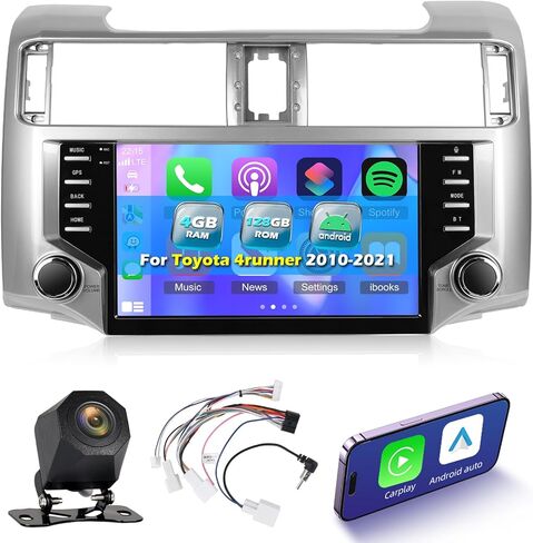ستيريو سيارة أندرويد لتويوتا 4Runner 2010-2021 ، راديو سيارة لمس اللمس 9 بوصات مع Carplay اللاسلكي ، Android Auto ، TiPhizer ، WiFi ، GPS Navigation in Kuwait