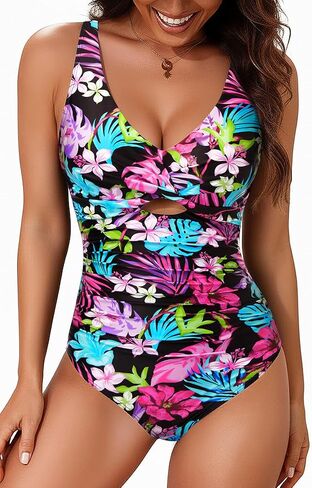 Tempt Me Women One Piece Swimsuits - Tummy Control Cutout Bathing Suit V Neck Twist Front Swimwear 2025 in Saudi Arabia