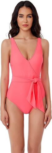 Megan - Women's One Piece Swimsuit with V-Neck and Wraparound Waist Tie, Bathing Suits for Women in Saudi Arabia