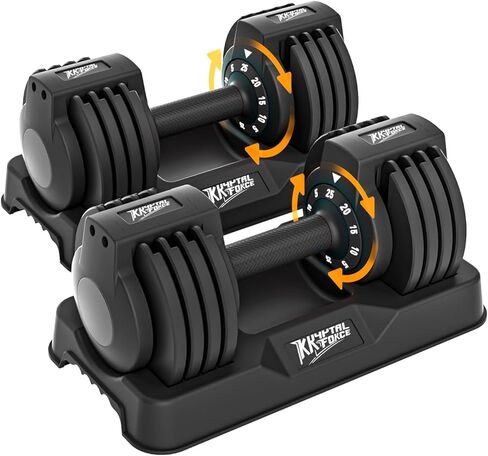 25/55lbs Adjustable Dumbbells Set, Dumbbells with Anti-Slip Metal Handle for Exercise & Fitness Fast Adjust Weight for Full Body Workout Fitness in Saudi Arabia