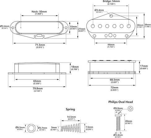 Banworks Alnico 5 Guitar Pickup 8.2K/7.6K High Output 50mm/54mm Neck/Bridge Pickups Set Single Coil Pickups Set Fiber Bobbin for Telecaster Tele TL Style Electric Guitar Pack of 2 JT/SYQ-05 in Saudi Arabia