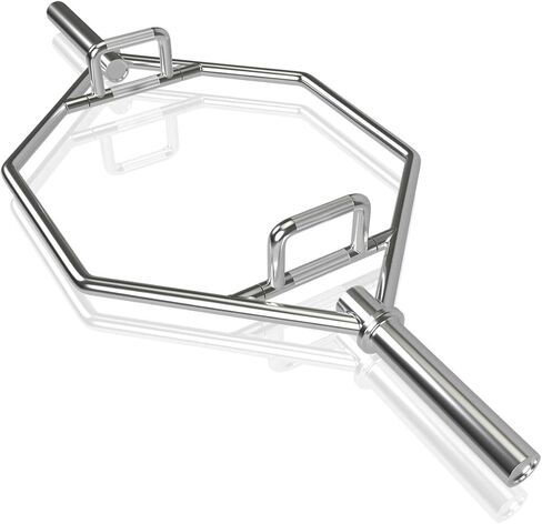 Gymax Olympic Polling Bar - 56 "chrome hex hex exiture bar for quats ، deadlifts ، trurgs & power pows ​​- 800 £ in Saudi Arabia