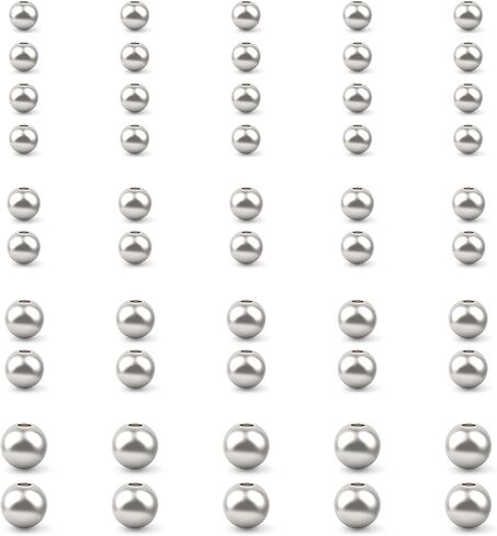 100pcs 2mm 925 sterling Silver Beads للمجوهرات التي تصنع حبات صغيرة من الفضة الفضية غير المشوهة مع ثقب لسحر أقراط قلادة الأساور وحرف DIY in Kuwait