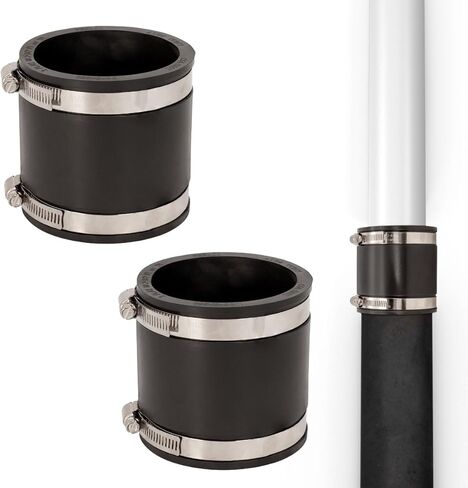 Fernco P1056-3/250 3-in. x 2.5-in. Cast Iron, Plastic and Steel Pipe Flexible Reducer Coupling Connector Adapter in Black in Saudi Arabia