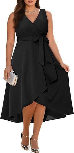 Pinup Fashion Plus Dresses for Wedding Guest - Women 2025 Cocktail Semi Italial High Low Slarmess Dress in Saudi Arabia