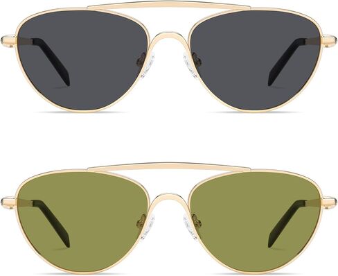 Vanlinker استقطاب Aviator Metal Metal Gey Eye Sunglasses for Women Men Retro Vintage Shades VL9868 in Saudi Arabia
