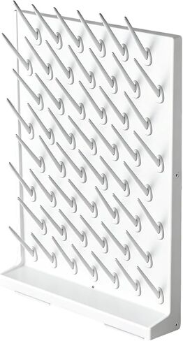 Lab Drying Racks for Lab Glassware and Bottles Wall Mounted Test Tube Dryer Detachable PP Lab Rack White (Small 27pegs) in Kuwait