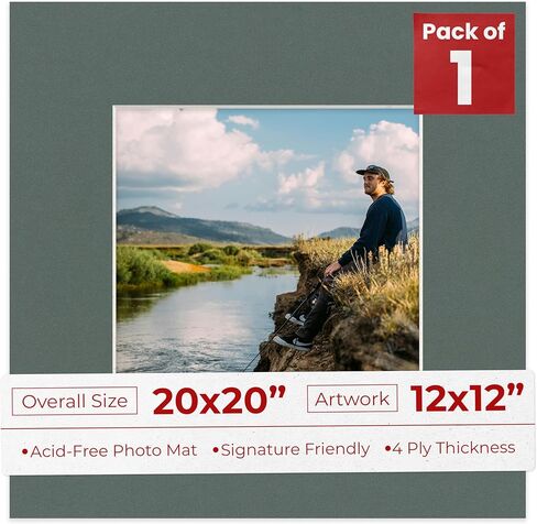 12x12 MAT لـ 20 × 20 إطارًا - PRECUT MAT Board Board White 12x12 Photo Matte مصنوع لتناسب إطار صورة 20x20 ، لوحة متميزة للصور العائلية ، ومجموعات العرض ، والفن ، وتأطير الصور ، وحزمة 10 حصير in Saudi Arabia