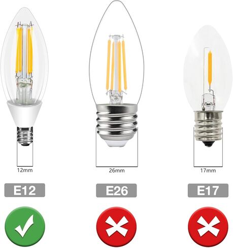 Ganiude E12 Dusk to Dawn Light Bulbs Outdoor, C35 B11 5W 60W Equivalent 500LM 2700K Warm White Photocell Sensor Filament Candelabra Bulbs, Auto ON/Off Edison Outdoor Bulbs for Garage, Porch, 6 Pack in Saudi Arabia