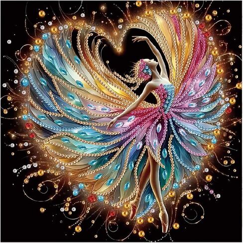 DPDAKIT Diamond Painting Kits, 5D Woman Special Shape Diamond Art Kits for Adults, Crystal Rhinestones Flower Woman Diamond Art Craft for Beginners DIY Home Wall Decor Gift, 12 × 12 Inches in Saudi Arabia
