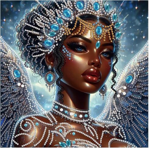 DPDAKIT Diamond Painting Kits, 5D Woman Special Shape Diamond Art Kits for Adults, Crystal Rhinestones Flower Woman Diamond Art Craft for Beginners DIY Home Wall Decor Gift, 12 × 12 Inches in Saudi Arabia