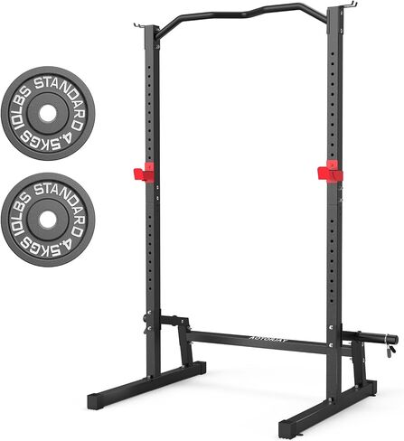 طاقة قفص ارتفاع قابلة للتعديل القرفصاء الصالحة الصالة الرياضية باور باور متعدد الوظائف سحب محطة التدريب على قوة القرفصاء حامل الحديد (أسود) in Kuwait