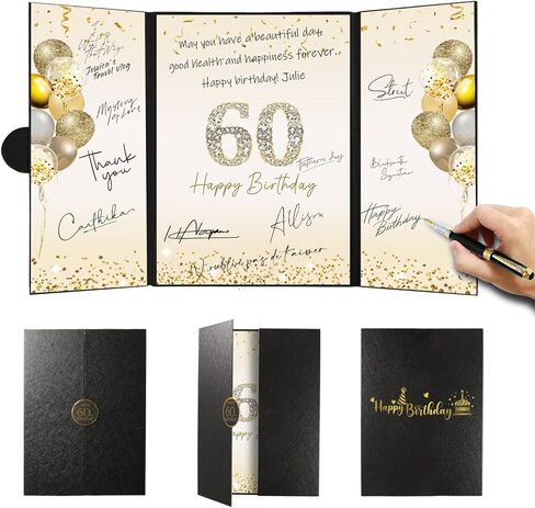 40th Birthday Party Decorations, Signing Card Board with Magnetic Closure, Happy 40th Birthday Signature Book Keepsake Memory Signing Guest Book for Men and Women Cheers to 40 Years Old Gifts in Kuwait