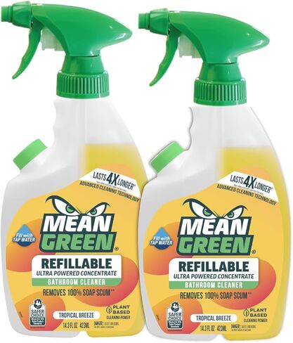 Mean Green Refillable Ultra Powered CONCENTRATE Bathroom Cleaner, Tropical Breeze, 14.3 Ounce in Kuwait