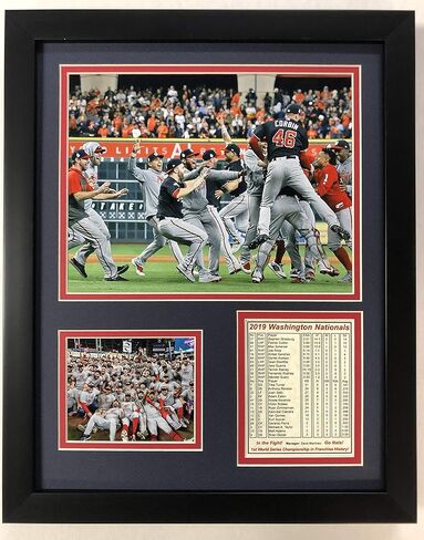 Nationals 2019 MLB World Series Champs Team Collectible | Framed Photo Collage Decor - 12 x15 | Mound in Saudi Arabia