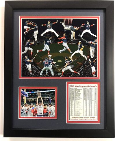 Nationals 2019 MLB World Series Champs Team Collectible | Framed Photo Collage Decor - 12 x15 | Mound in Saudi Arabia