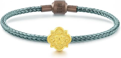 CHOW SANG SANG 999 24K Solid Gold Mini Charm Antique Love Charme Mini Bracelet for Women 93019C in Saudi Arabia