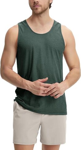 ODODOS Men's Performance Tank - Stratum Tech Tee, Ultra Soft Moisture Wicking UPF 50+ Sleeveless Shirts -The Ascent Series in Saudi Arabia