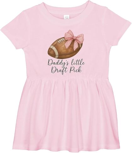 inktastic Daddy's Little Draft Pick Football Pink Bow Infant Dress in Saudi Arabia