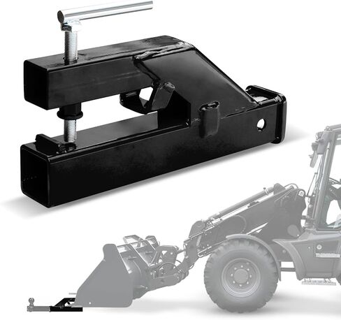 Bucket Hitch Receiver for Tractor Clamp On Trailer Hitch Receiver 2" Ball Mount Adapter Compatible with Deere Bobcat, Orange in Saudi Arabia