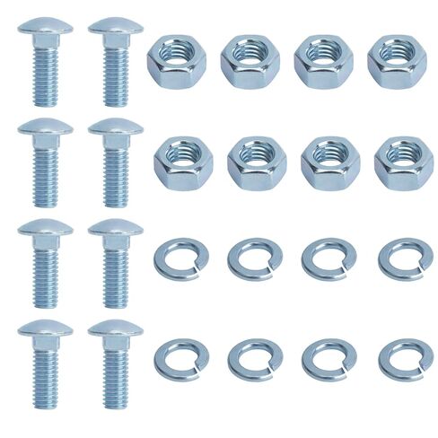 Ford Bumper Hardware Kit - 7/16-14x1-1/4 Chrome Capped Carriage Bolts, Hex Nuts & Lock Washers - Fits Front/Rear Bumpers (4PC) in Saudi Arabia
