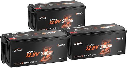 LITIME 12V 560AH حماية LIFEPO4 LIMEPO4 مدمجة 250A BMS ، MAX 7168WH الطاقة ، بطارية فوسفات الحديد الليثيوم مثالية للنظام الشمسي ، RV ، OFF GRID ، تخزين الطاقة المنزلية in Kuwait