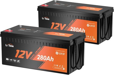 LITIME 12V 560AH حماية LIFEPO4 LIMEPO4 مدمجة 250A BMS ، MAX 7168WH الطاقة ، بطارية فوسفات الحديد الليثيوم مثالية للنظام الشمسي ، RV ، OFF GRID ، تخزين الطاقة المنزلية in Kuwait