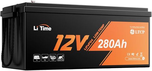 LITIME 12V 560AH حماية LIFEPO4 LIMEPO4 مدمجة 250A BMS ، MAX 7168WH الطاقة ، بطارية فوسفات الحديد الليثيوم مثالية للنظام الشمسي ، RV ، OFF GRID ، تخزين الطاقة المنزلية in Kuwait