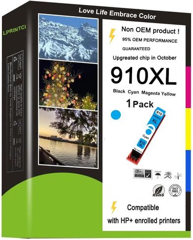 910XL حبر خراطيش استخدام للطابعات OfficeJet Pro 8010e 8015e 8020e 8024e 8025e 8028e 8035e 3jb41an 1 pack (Black) in Kuwait