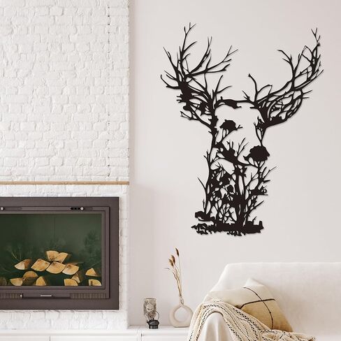 Xedatric Deer Head Metal Wall Art-Ruby-Rustic Hunting Hunting Lodge Decor ، Farmhouse Indoor/Outdoor Metal Sculpture لغرفة المعيشة ، المقصورة ، الفناء in Kuwait