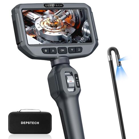 Two-Way Articulating Borescope Camera with Light, DEPSTECH Industrial Endoscope with Articulated Probe, Flexible Mechanic Snake Inspection Camera for Wall Automotive Engine Inspect-5FT in Kuwait