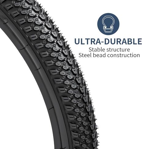YUNSCM 2-PCS 20" Bike Tires 20 x 1.95 and 20" Heavy Duty Bike Tubes AV32mm Schrader Valve Compatible with Mountain/Off Road Bike 20x1.75 20x1.90 20x1.95 20x2.0 Bike Bicycle Tires and Tubes (P-1197A) in Saudi Arabia
