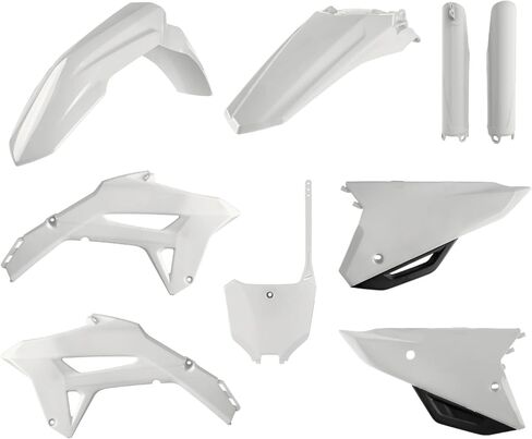 POLISPORT MOTOCROSS (MX) مجموعة بلاستيكية متماثلة لـ Honda CRF 250R (2022-2024) دراجة ترابية - جودة OEM ، متينة ، مرنة ومثالية - أبيض/أسود in Saudi Arabia