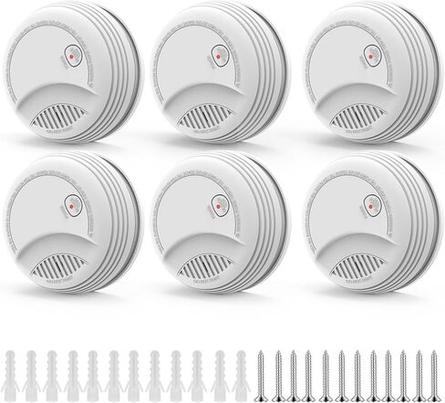 2 حزمة كاشف الدخان ، جهاز استشعار كهروضوئي يعمل بنيران الدخان ، LED LED LIGHT 85 DB صوت الإنذار ، تحذير منخفض البطارية ، كتم ، أزرار الاختبار ، مناسبة لغرف المعيشة ، غرف النوم ، إلخ. in Saudi Arabia