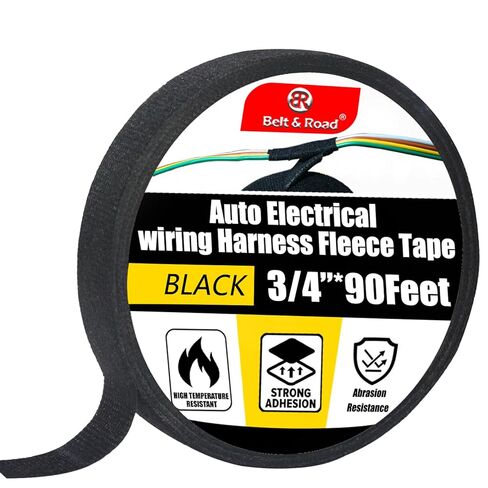 Wire Harness Cloth Electrical Tape 3/4-Inch x 90 Feet High Temperature Tape Wiring Loom Harness Tape, Self-Adhesive Felt Cloth Electrical Tape, Noise Dampening, and Cable Protection in Kuwait