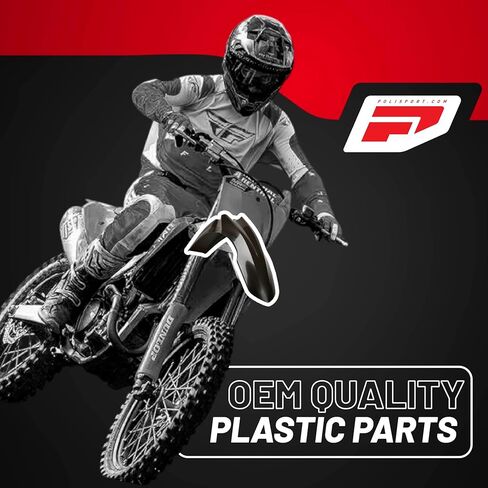 POLISPORT MOTOCROSS (MX) مجموعة بلاستيكية متماثلة لـ Honda CRF 450R (2009-10)-جودة OEM ، متينة ، مرنة ومثالية-أحمر/أبيض in Saudi Arabia