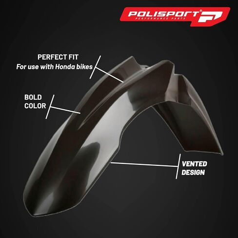POLISPORT MOTOCROSS (MX) مجموعة بلاستيكية متماثلة لـ Honda CRF 450R (2009-10)-جودة OEM ، متينة ، مرنة ومثالية-أحمر/أبيض in Saudi Arabia