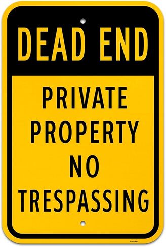 Brimar- 10"x14" Private Property No Trespassing Sign - Rust Free Weatherproof Aluminum, Easy Installation, Clear Warning for Unauthorized Access. in Saudi Arabia