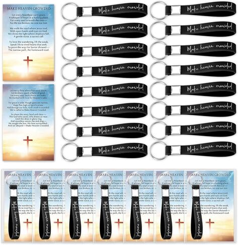 24 Set Christian Gifts Bulk Make Heaven Crowded Keychains Inspirational Card for Church Men Women Man of God Church in Saudi Arabia