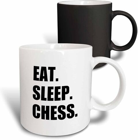 3dRose Eat Sleep Chess Player-Game Playing Passion Black Text Two Tone Mug, 11 oz in Saudi Arabia