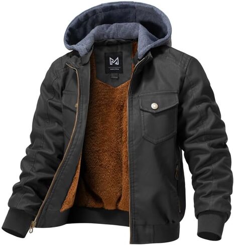 Ggleaf Boy's Faux Leather Jacket Windproof Winter Winter Coard Kids Bomber Outerwear Ofterproof Pu Motorcycle Screetcy in Kuwait